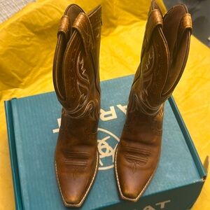 Ariat heritage youth X toe brown leather cowgirl boots.Girls youth 13.5.